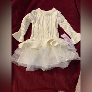 Bonnie Baby Ivory Knit Dress
